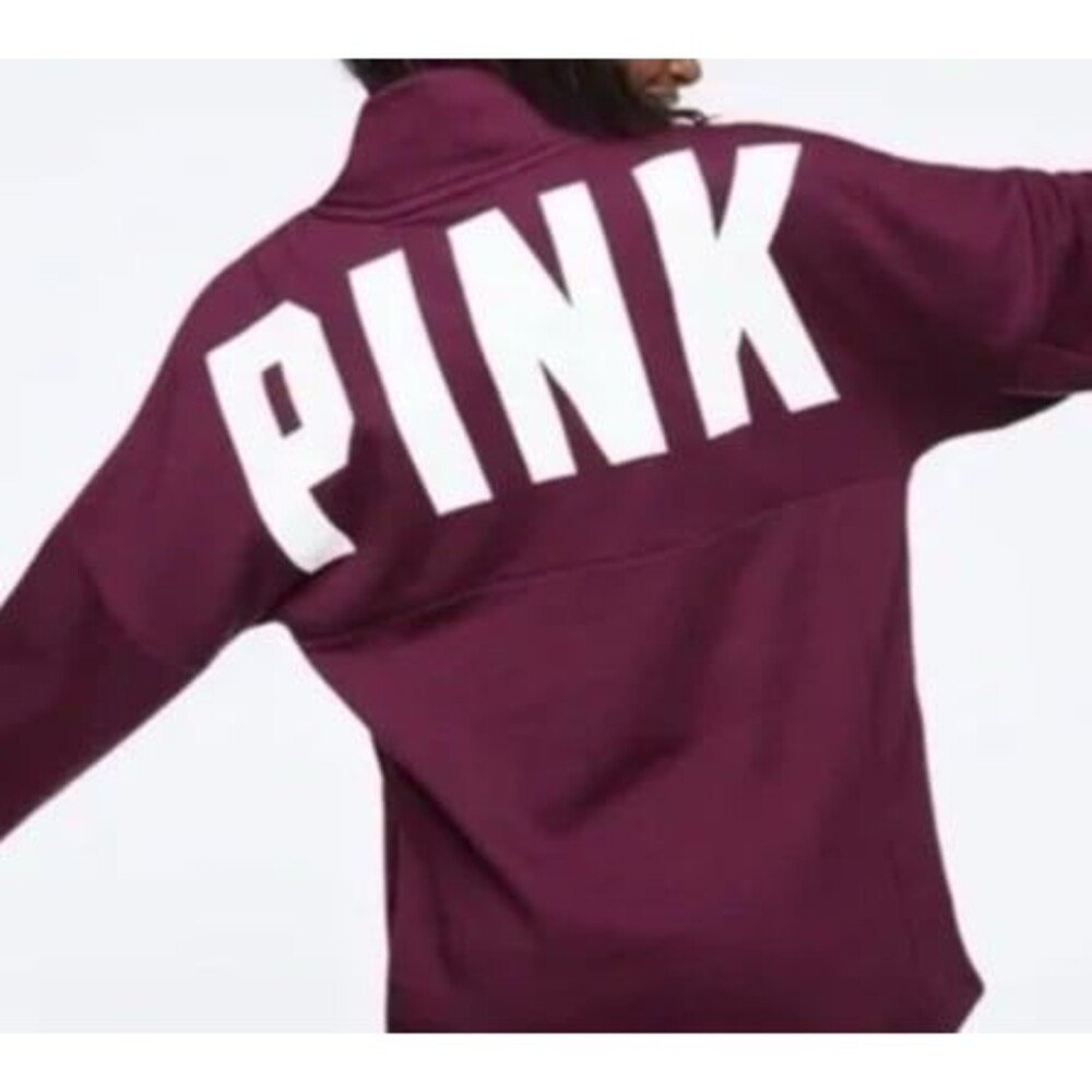 Victoria's Secret Pink quarterzip Sweatshirt pullover - Picture 2 of 5